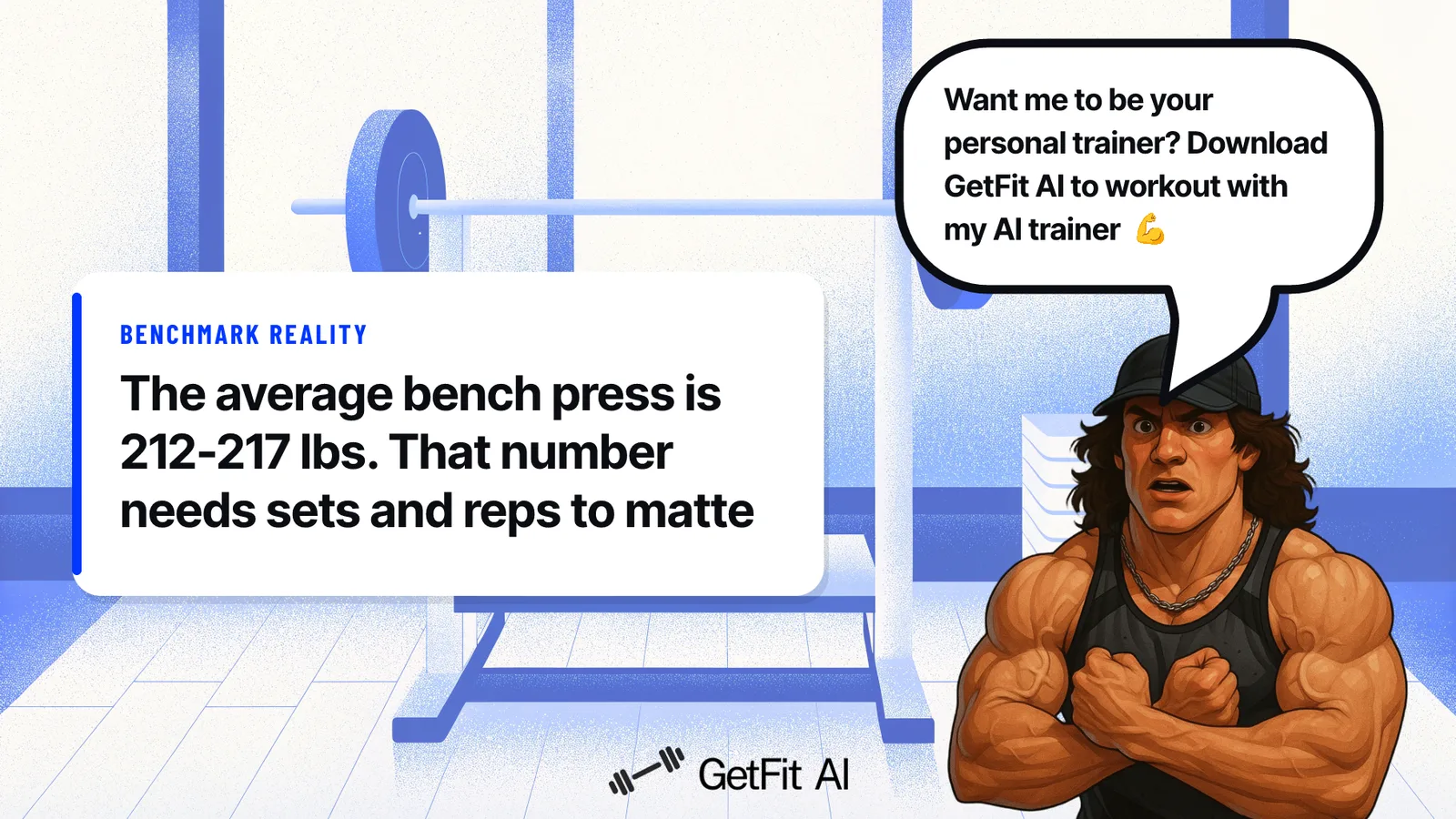 Average Male Bench Press - benchmark data no conversion