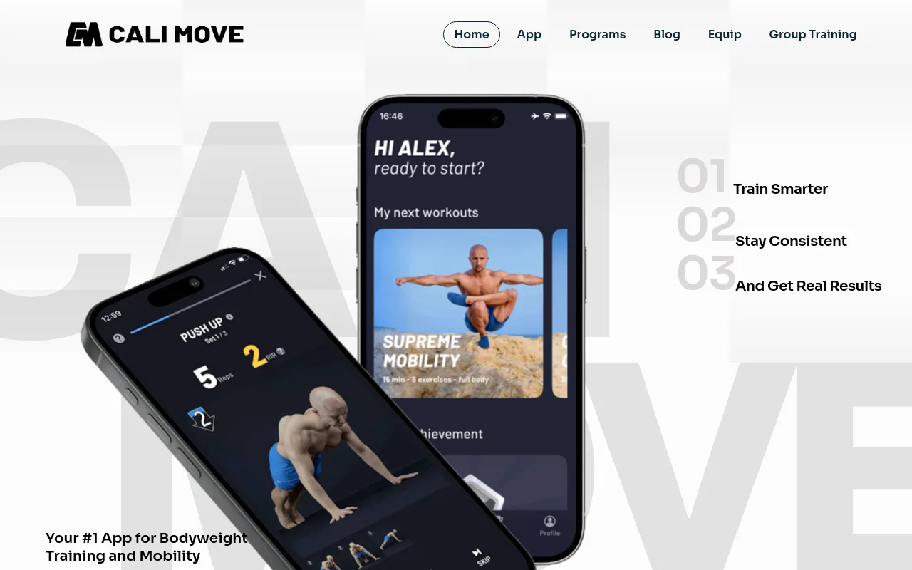 Best Calisthenics Workout App - cali move adaptive programming
