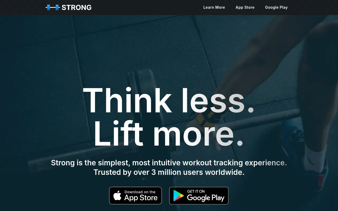best fitness apps - strong minimalist gym logger