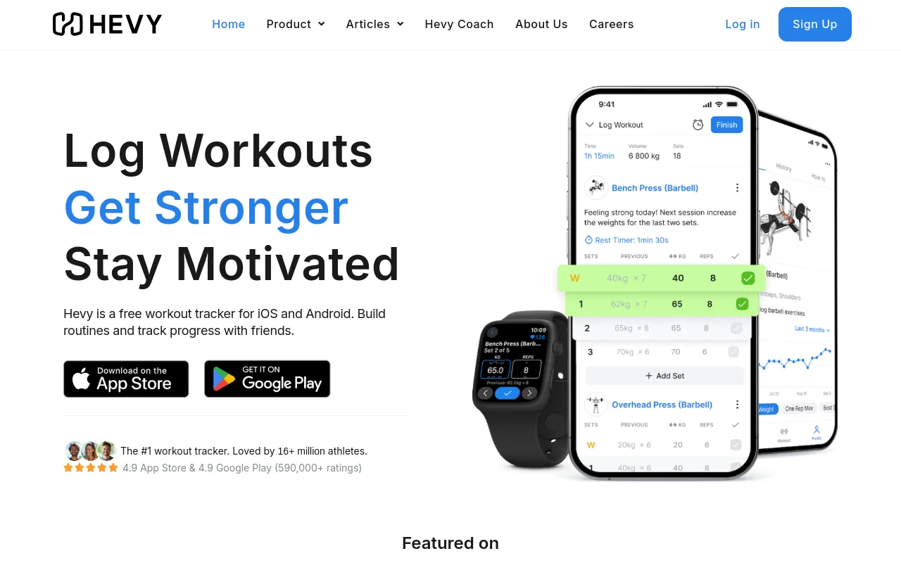 best fitness apps - hevy gym logger clean