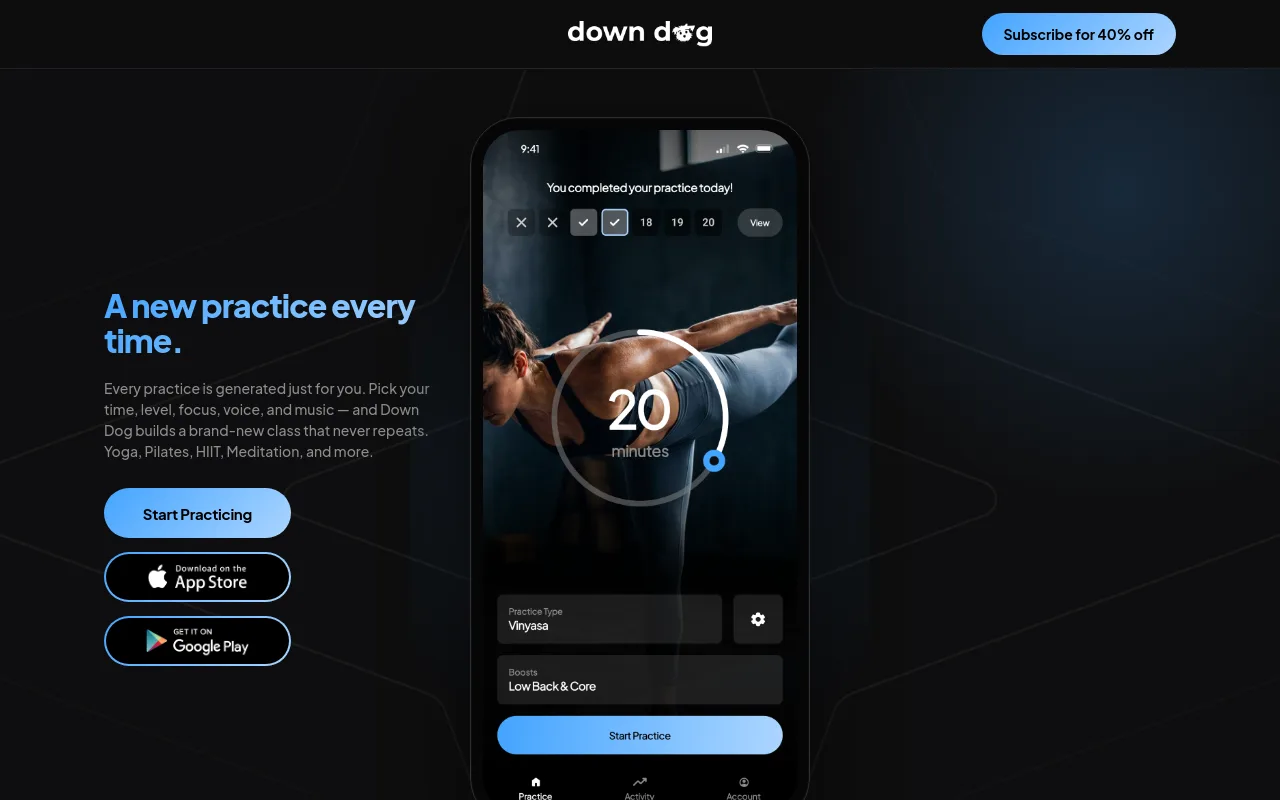 Best Hiit Workout App - down dog customizable no