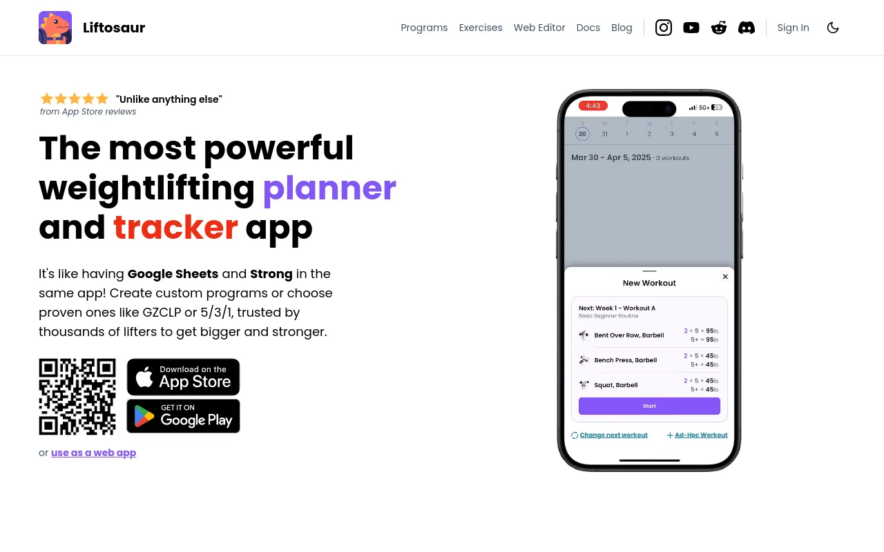 Best Workout Apps - liftosaur advanced lifters who