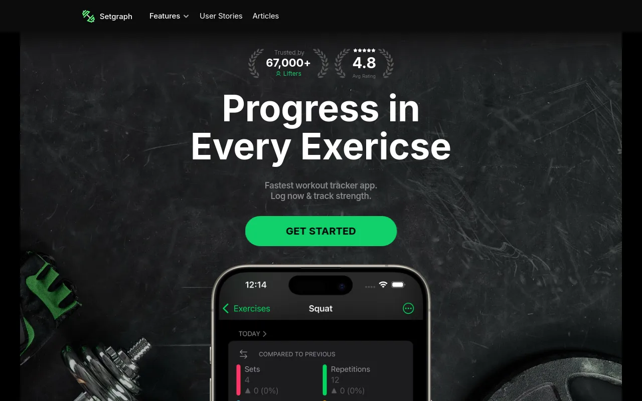 Best Workout Apps - setgraph lifters who want